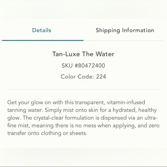 TAN-LUXE THE WATER Hydrating Self-Tan Water 100ml Light/Medium Shade NIB - Picture 6 of 11